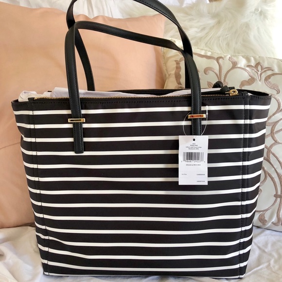 Kate Spade NWT Striped Nylon Tote Bag - Picture 2 of 5